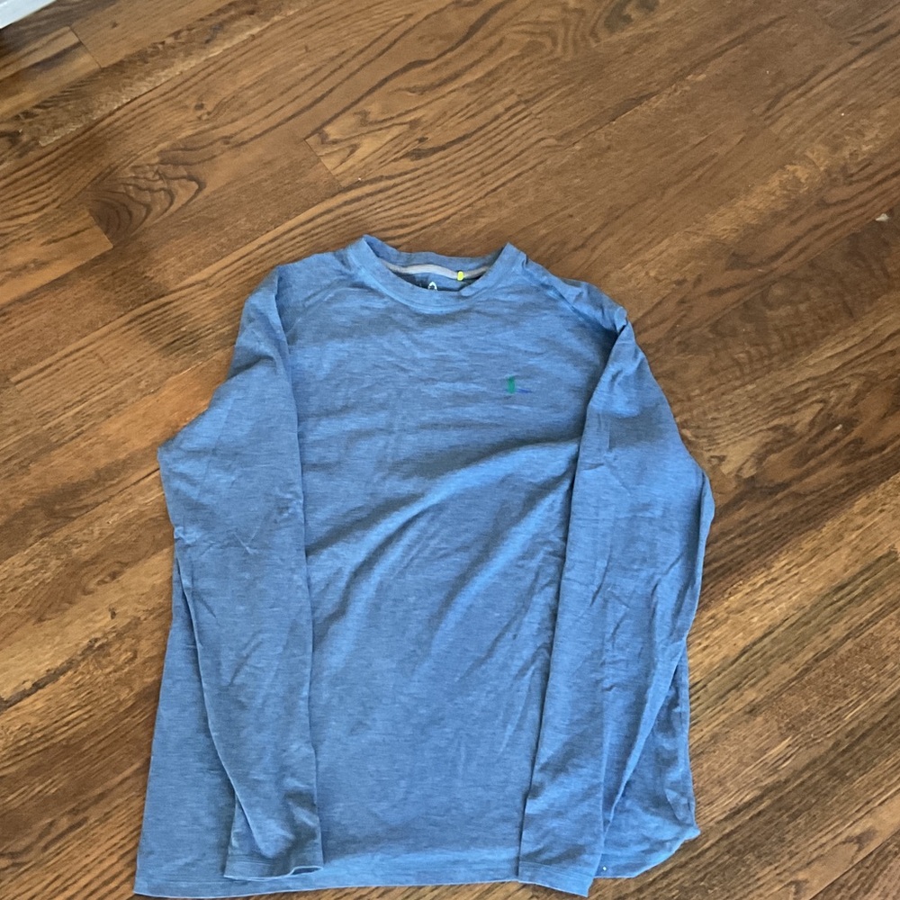 Casual Blue Long Sleeve Tee for Men